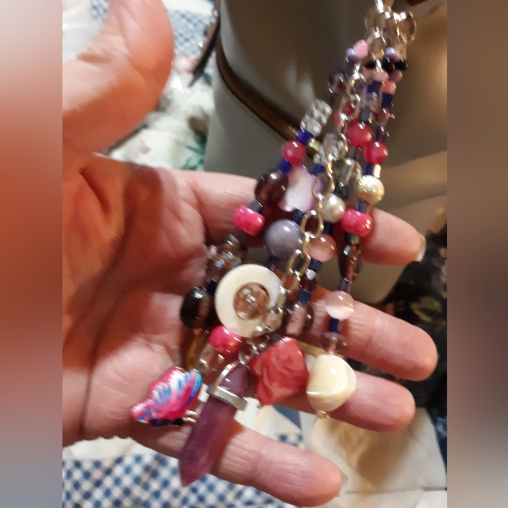 Hand crafted gemstone purse charm #11